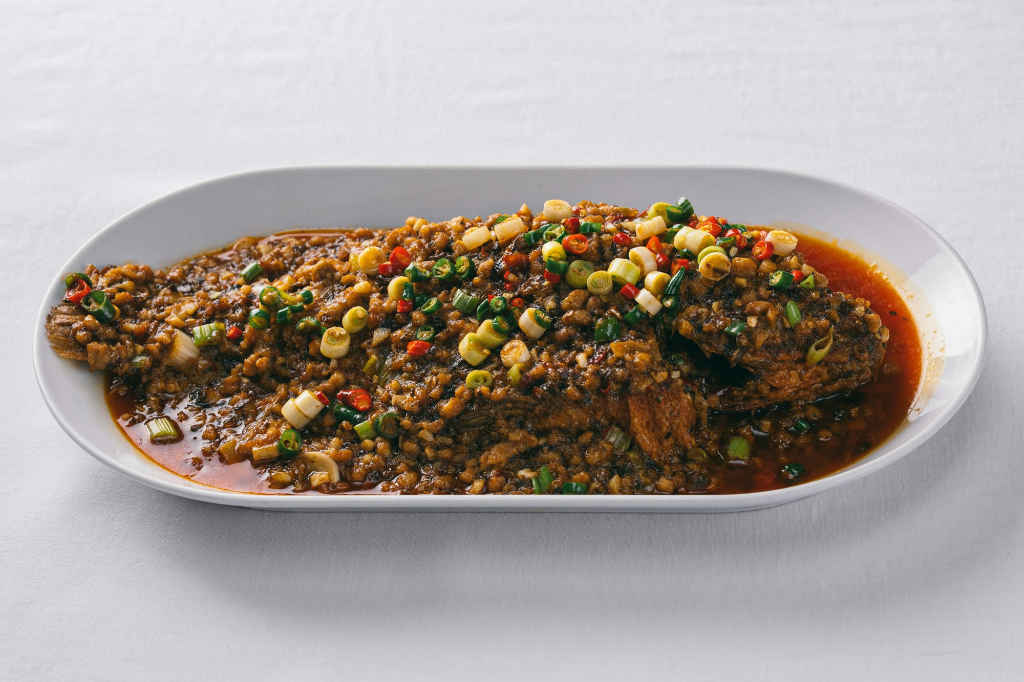 Braised Whole Fish with Pickled Chilis