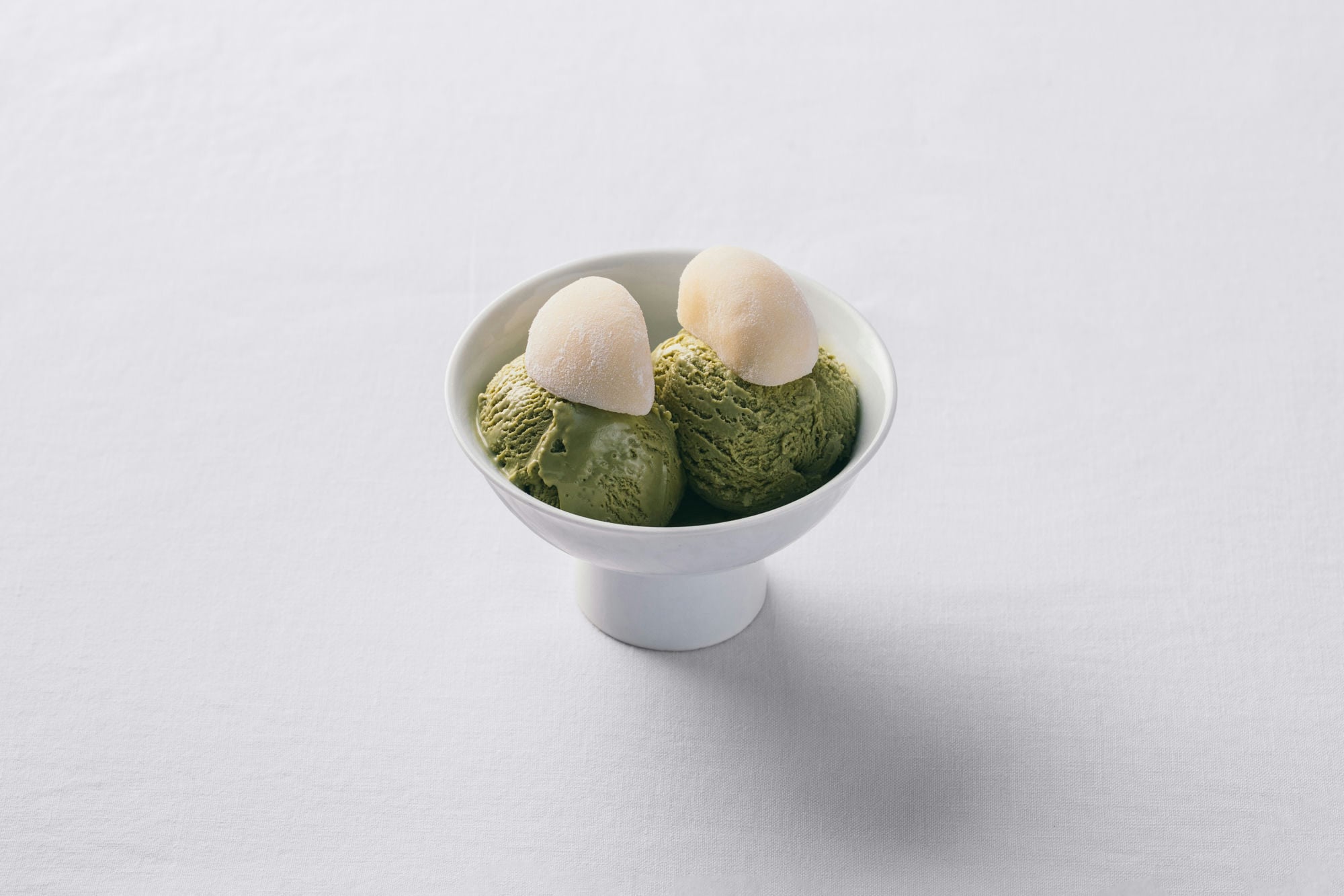 Green Tea Ice Cream with Vanilla Mochi